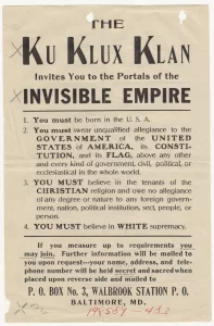 KKK Flyer 1922